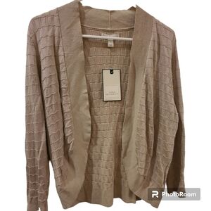 Cardigan NWT designer Dana Buchman beige large